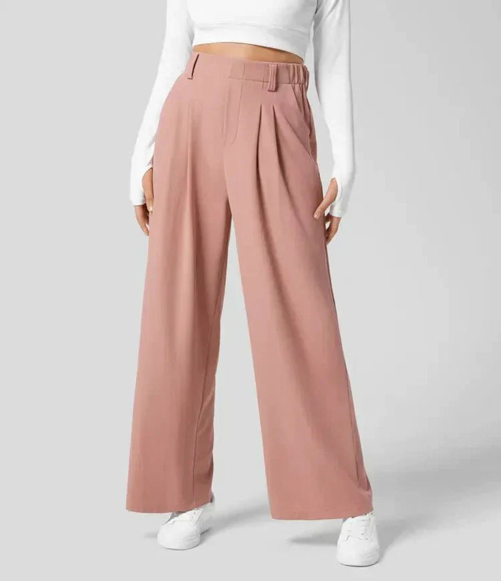 Women's Summer Straight Cut Trousers with Pockets-Omni Prime Goods