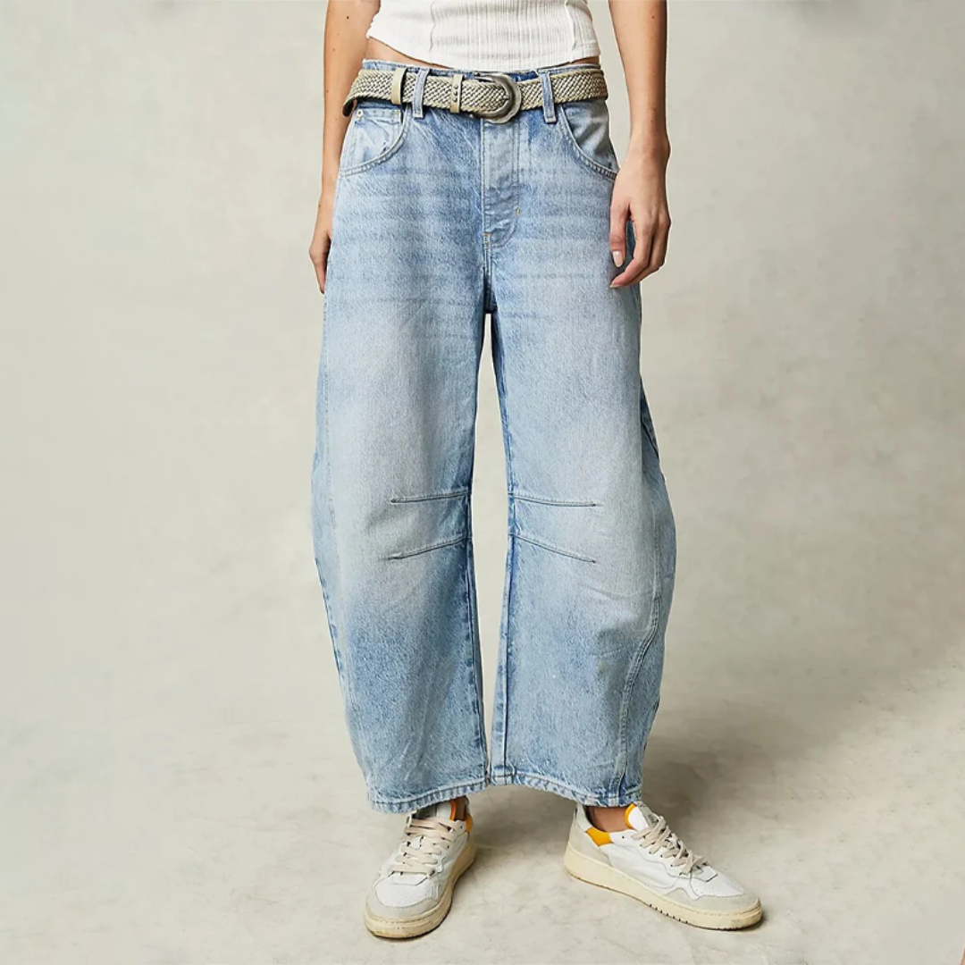 Women's Vintage Wide-Leg Denim Jeans-Omni Prime Goods
