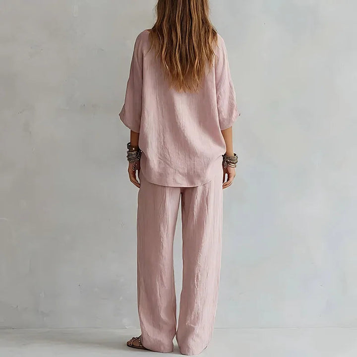 Women's Wide Leg Flowy Two Piece Matching Outfit-Omni Prime Goods