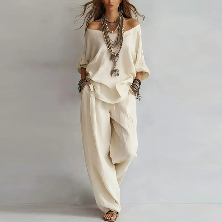 Women's Wide Leg Flowy Two Piece Matching Outfit-Omni Prime Goods