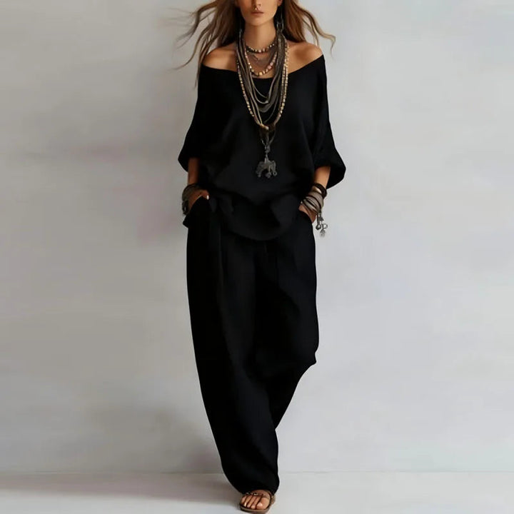 Women's Wide Leg Flowy Two Piece Matching Outfit-Omni Prime Goods