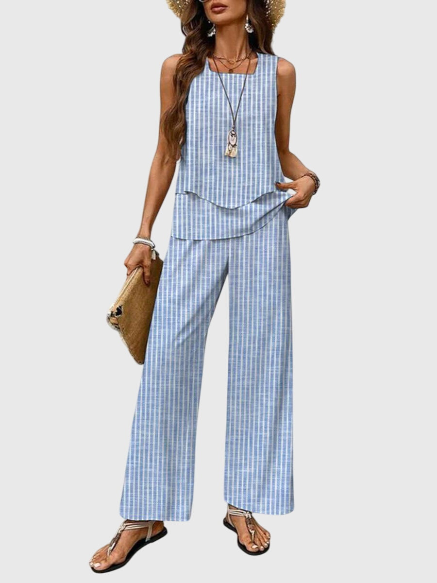Women's Wide Leg High Waisted Two Piece Outfit-Omni Prime Goods