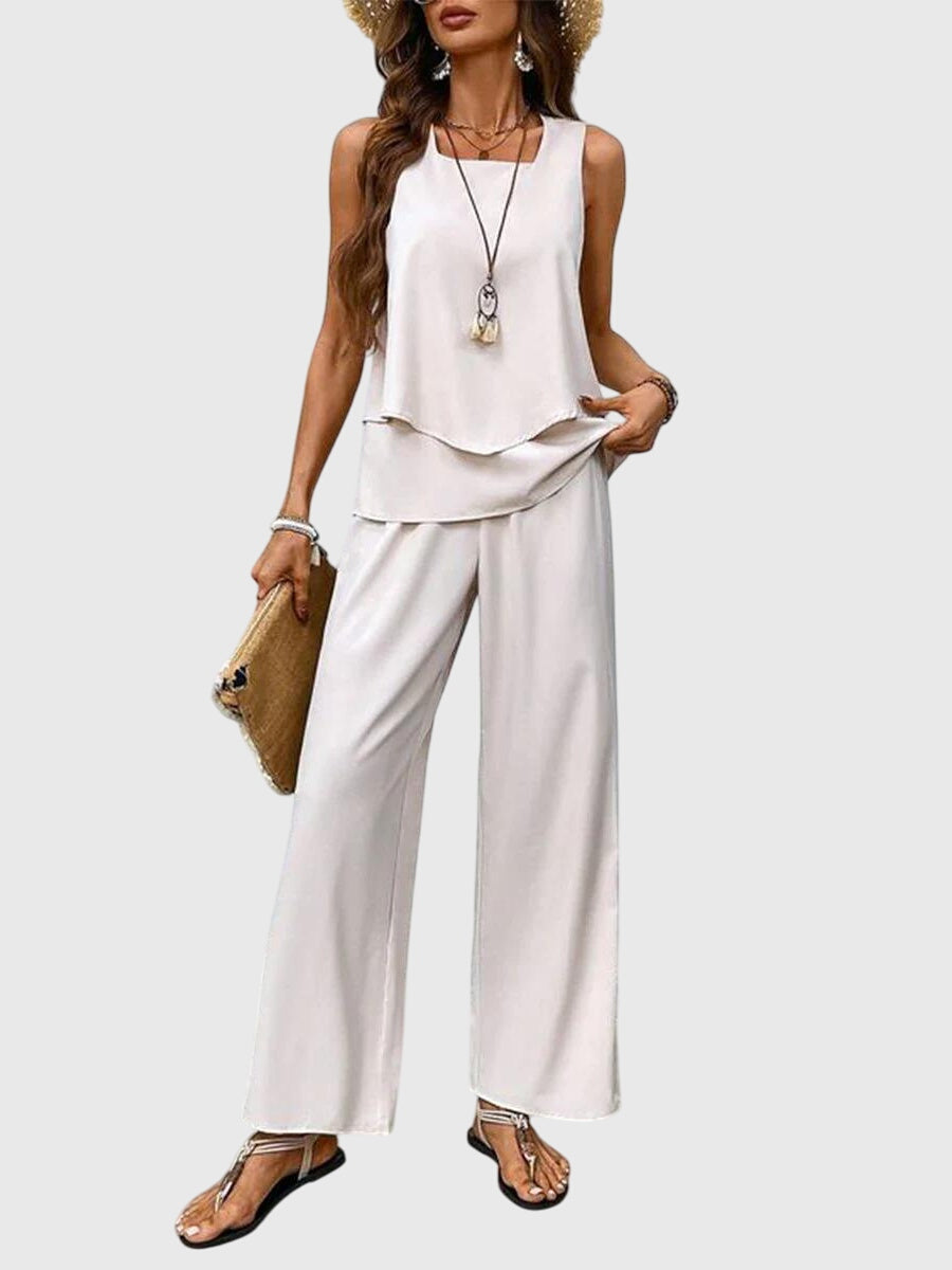 Women's Wide Leg High Waisted Two Piece Outfit-Omni Prime Goods