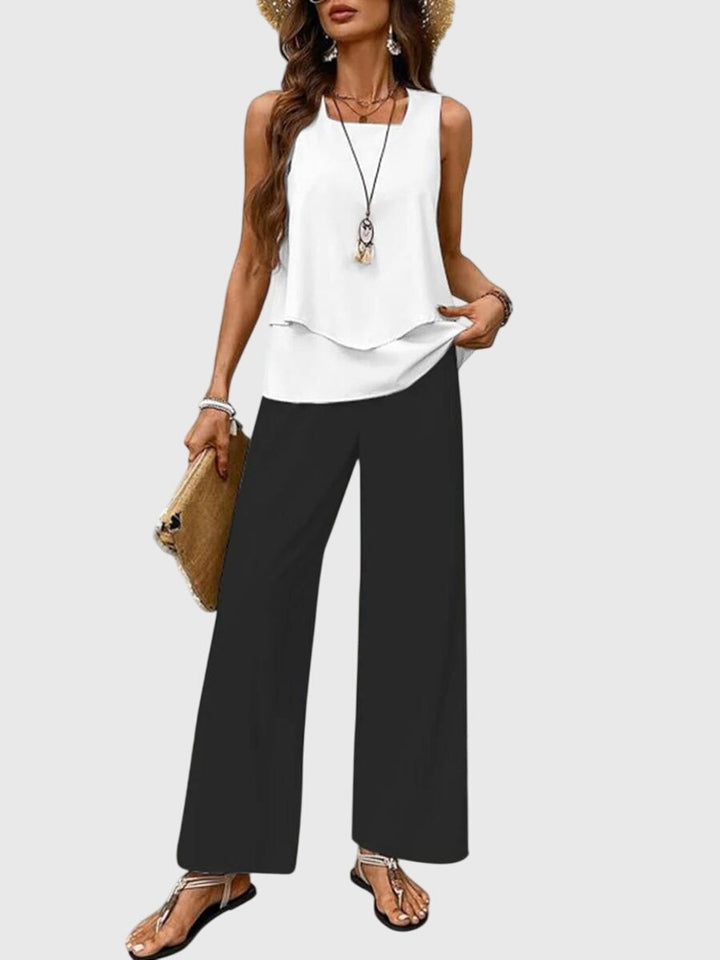 Women's Wide Leg High Waisted Two Piece Outfit-Omni Prime Goods