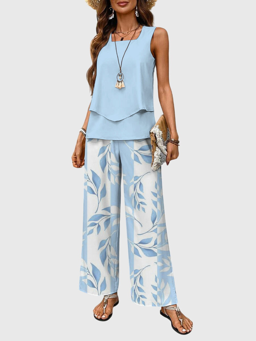 Women's Wide Leg High Waisted Two Piece Outfit-Omni Prime Goods