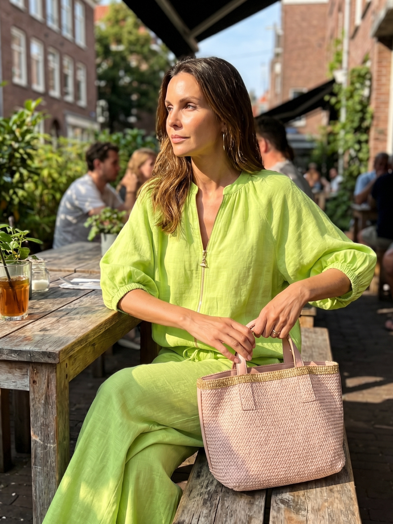 Women's Wide Leg Zip Front Two Piece Outfit-Omni Prime Goods