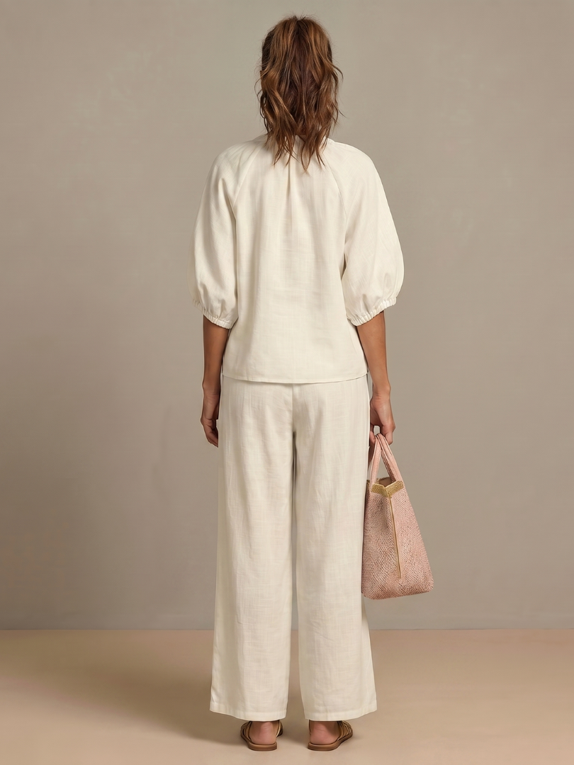 Women's Wide Leg Zip Front Two Piece Outfit-Omni Prime Goods