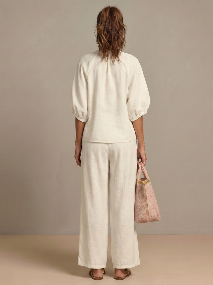 Women's Wide Leg Zip Front Two Piece Outfit-Omni Prime Goods