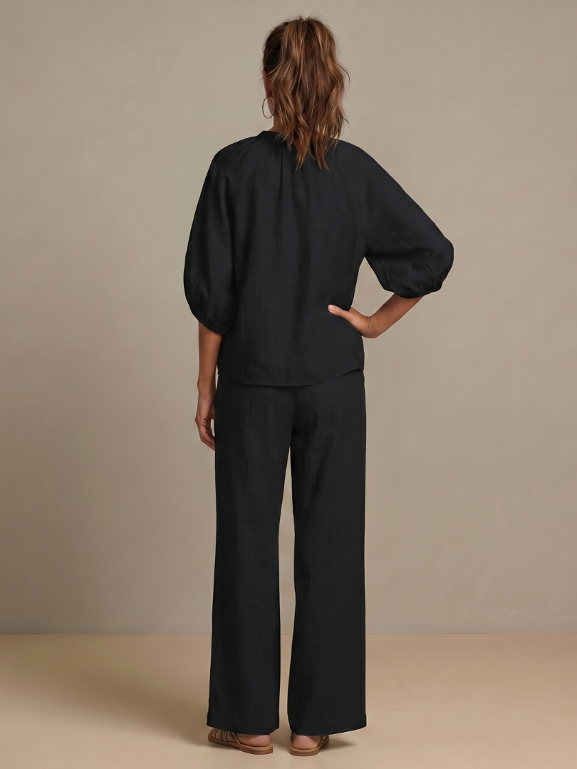 Women's Wide Leg Zip Front Two Piece Outfit-Omni Prime Goods