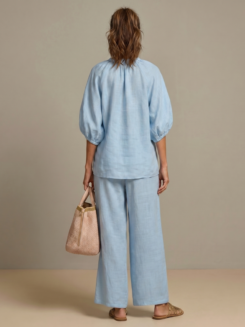 Women's Wide Leg Zip Front Two Piece Outfit-Omni Prime Goods