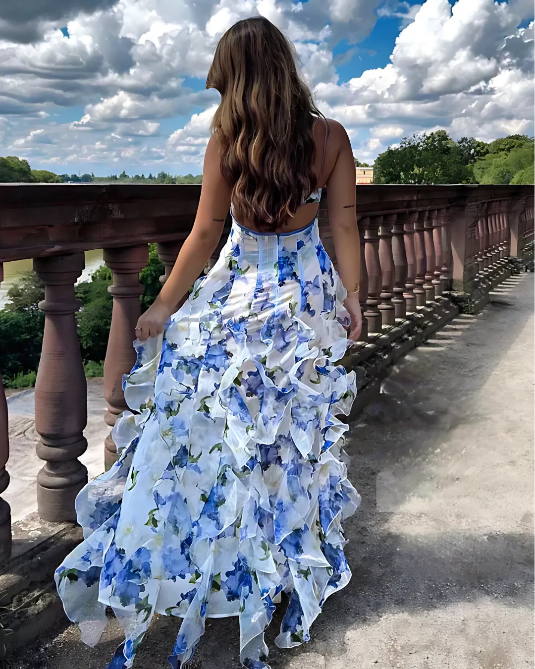Xiariza | Emma | Women's Floral Ruffle Maxi Dress