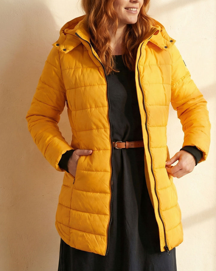 Women's Warm Quilted Puffer Winter Jacket with Hood