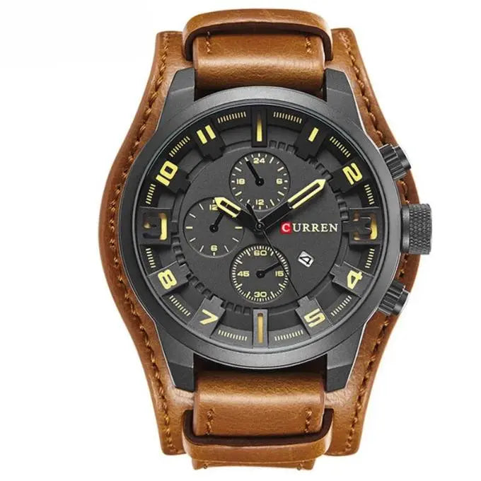 Men's Leather Chronograph Watch