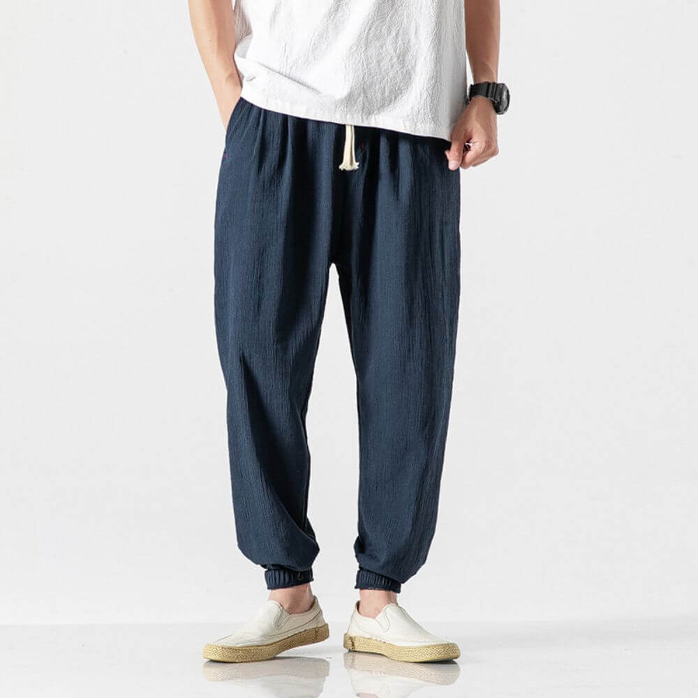 John | Men's Lightweight Comfort Pants - Soft Cotton and Linen Blend