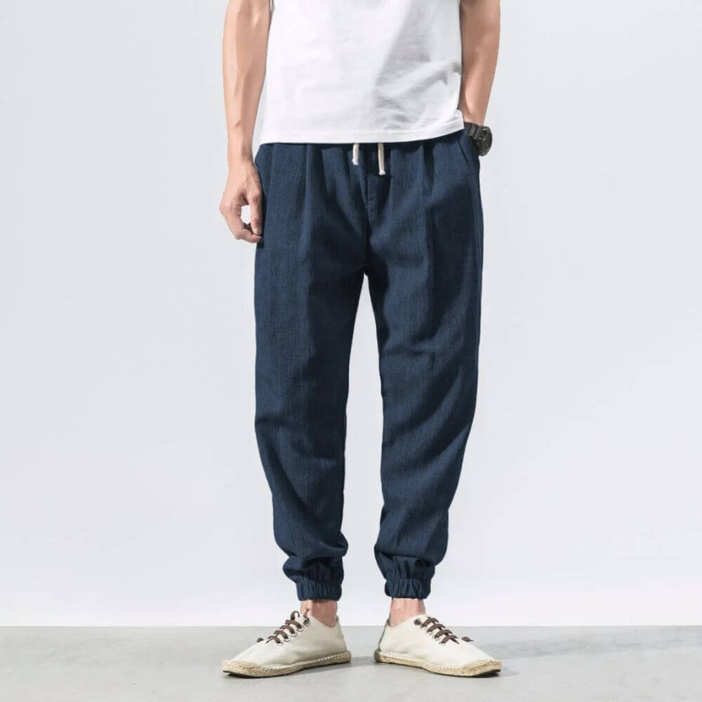 John | Men's Lightweight Comfort Pants - Soft Cotton and Linen Blend
