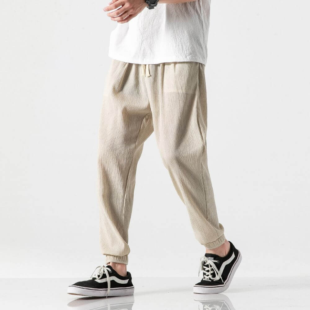 John | Men's Lightweight Comfort Pants - Soft Cotton and Linen Blend