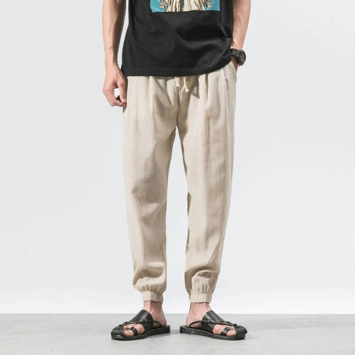 John | Men's Lightweight Comfort Pants - Soft Cotton and Linen Blend