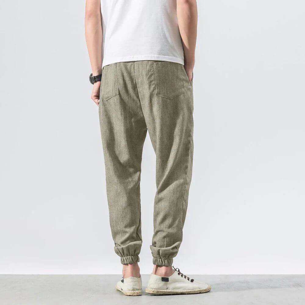 John | Men's Lightweight Comfort Pants - Soft Cotton and Linen Blend