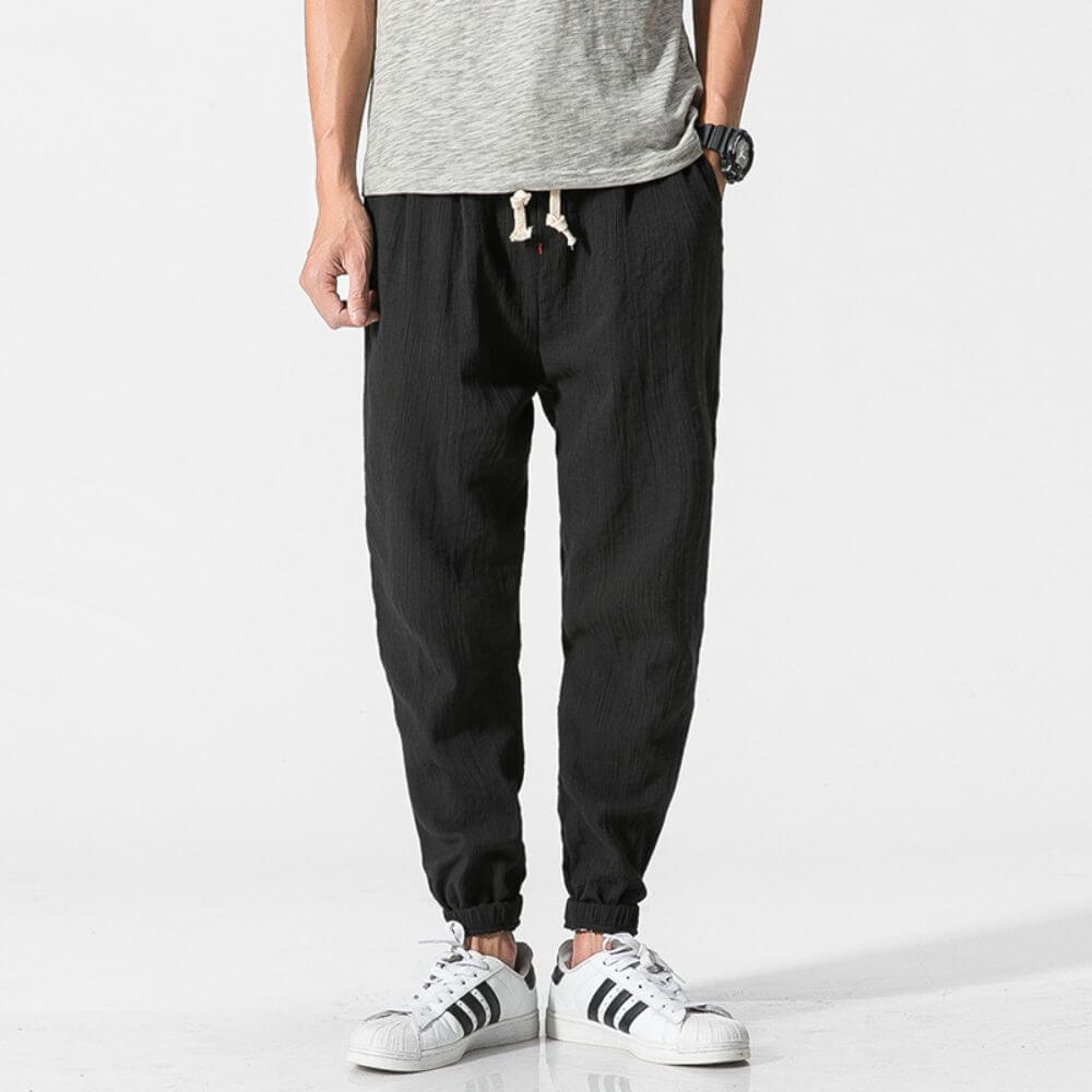 John | Men's Lightweight Comfort Pants - Soft Cotton and Linen Blend