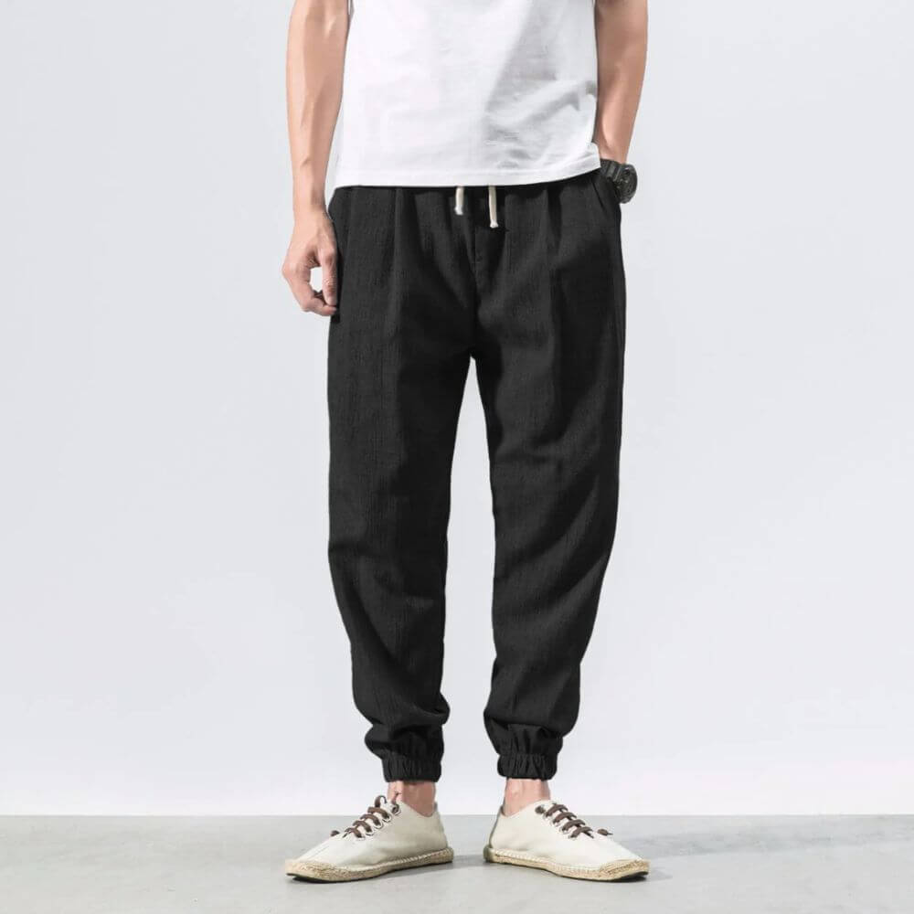 John | Men's Lightweight Comfort Pants - Soft Cotton and Linen Blend