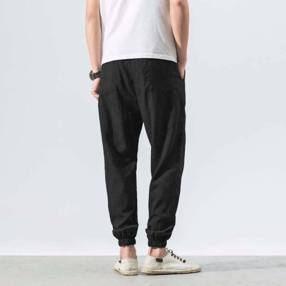 John | Men's Lightweight Comfort Pants - Soft Cotton and Linen Blend