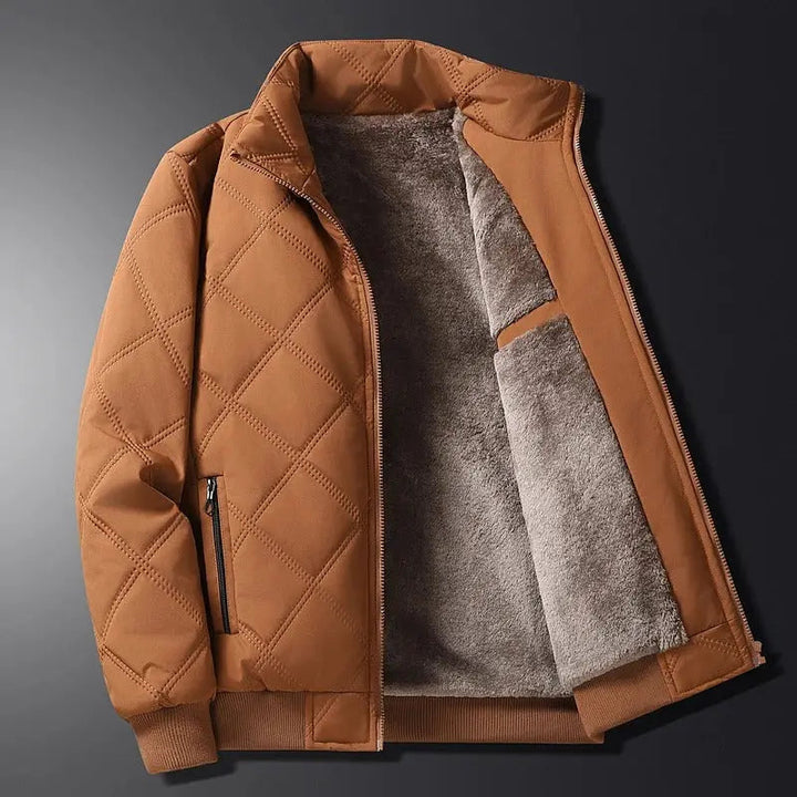 Men's Windproof Winter Jacket with Fleece Lining