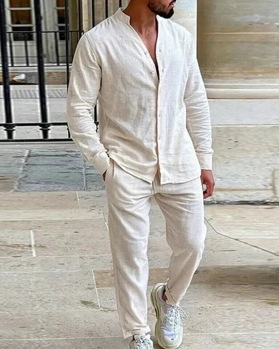 Zaine | Men's Two-Piece Cotton Outfit – Comfortable Summer Style-Omni Prime Goods