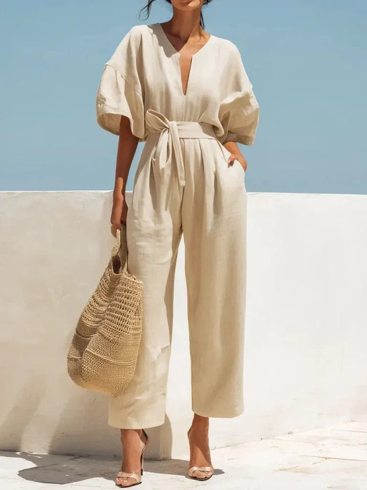 Zalira | Women's Summer Linen Jumpsuit-Omni Prime Goods
