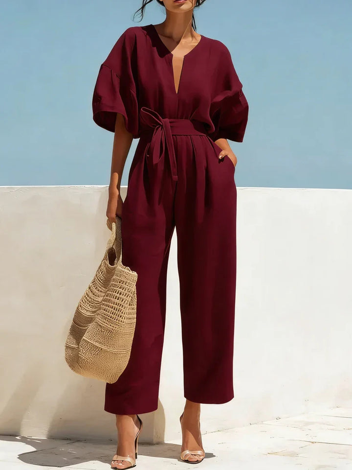 Zalira | Women's Summer Linen Jumpsuit-Omni Prime Goods