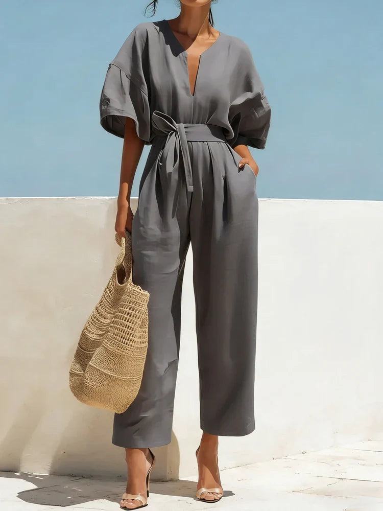 Zalira | Women's Summer Linen Jumpsuit-Omni Prime Goods