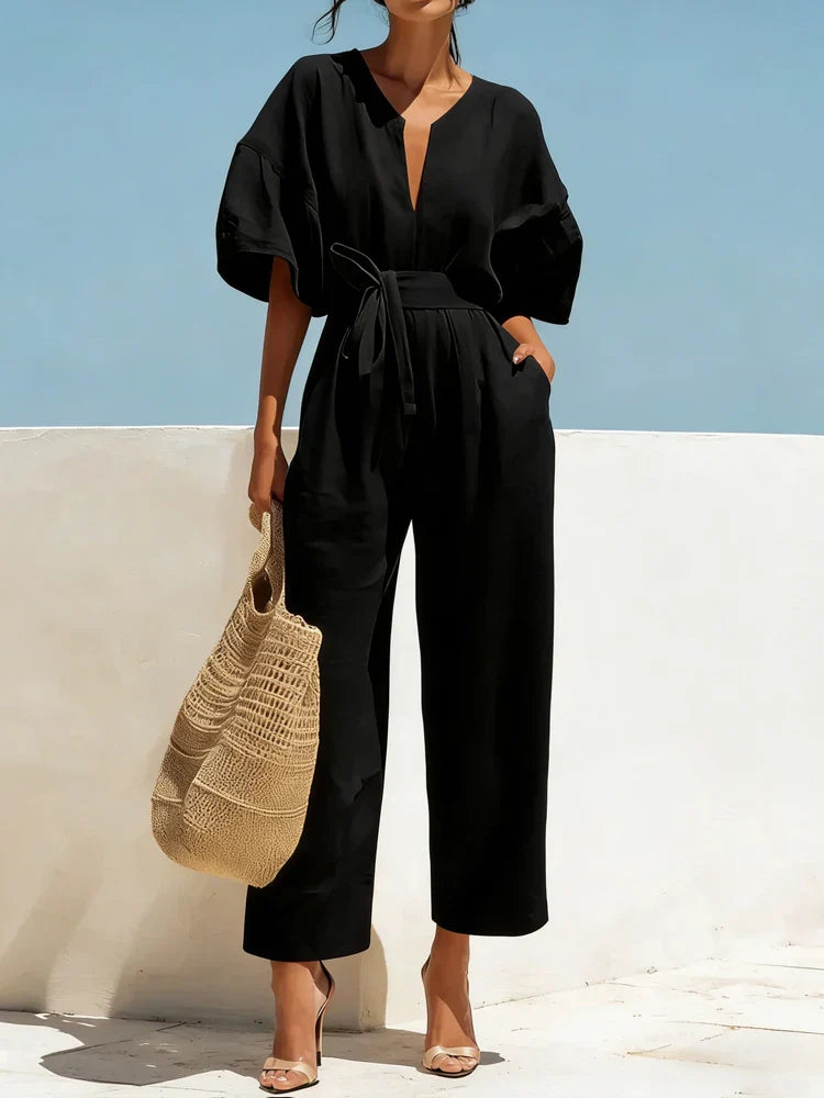 Zalira | Women's Summer Linen Jumpsuit-Omni Prime Goods