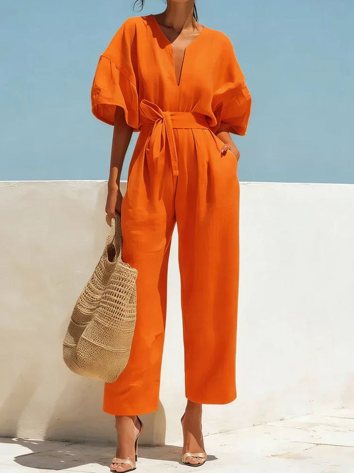 Zalira | Women's Summer Linen Jumpsuit-Omni Prime Goods