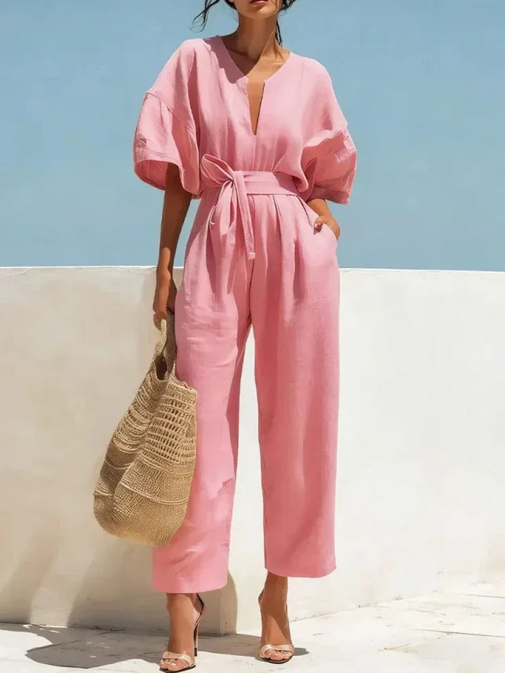 Zalira | Women's Summer Linen Jumpsuit-Omni Prime Goods