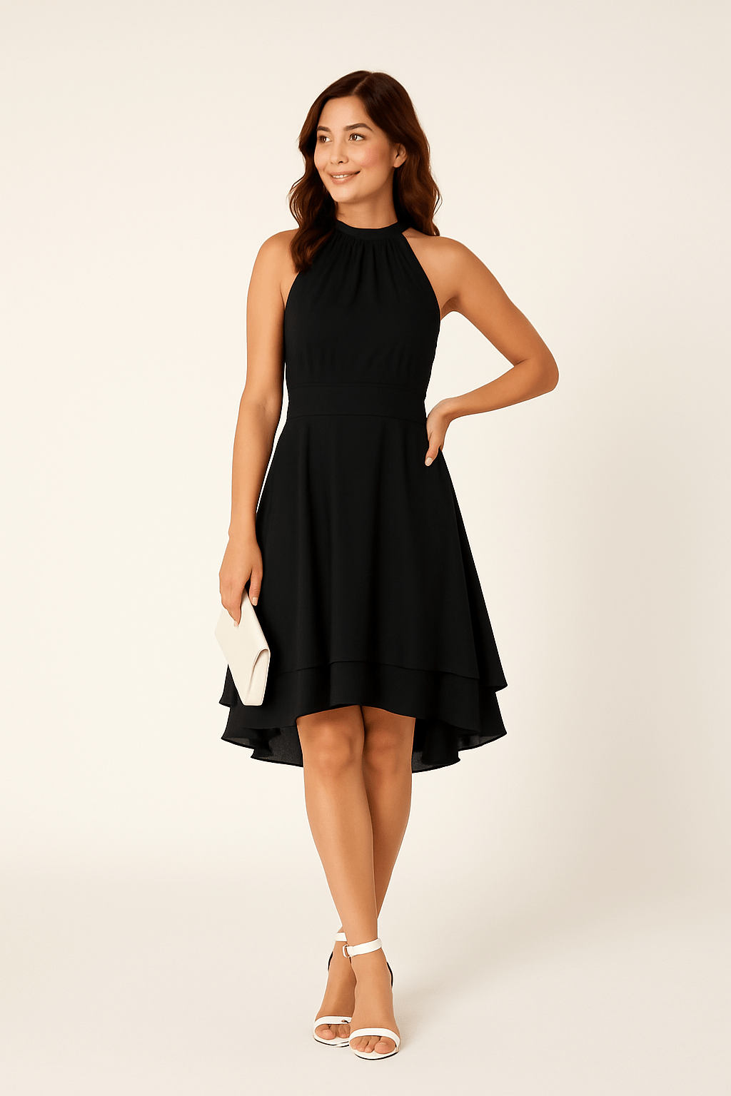Zyelina | Women's Sleeveless Halter Neck Dress-Omni Prime Goods