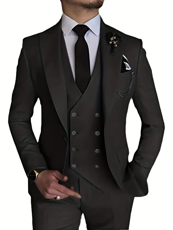 James | Men's Three-Piece Business Blazer, Vest, and Trouser Set