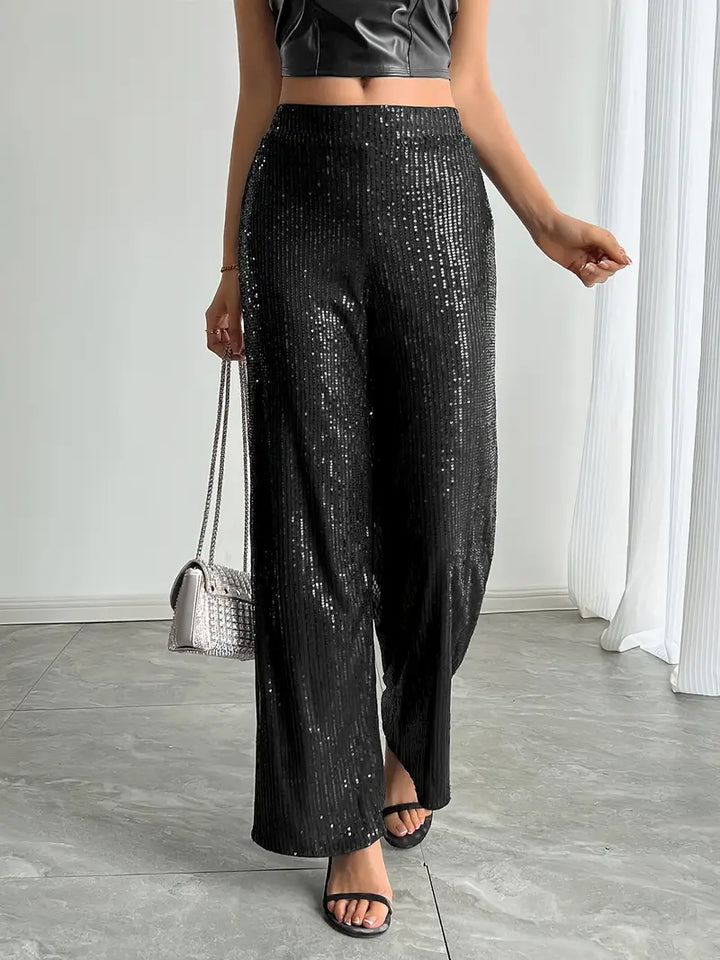 Women’s Wide Leg Sequin Trousers