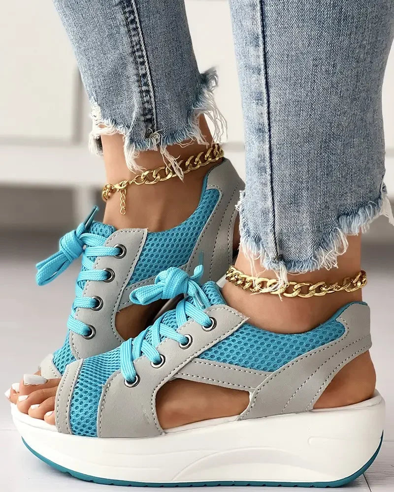 Celeste | Women's Muffin Sandals with Stylish Contrasting Inserts