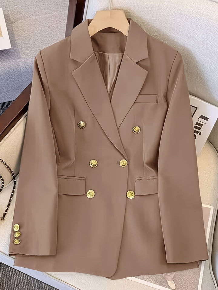 Women’s Tailored Business Blazer with Elegant Button Accents
