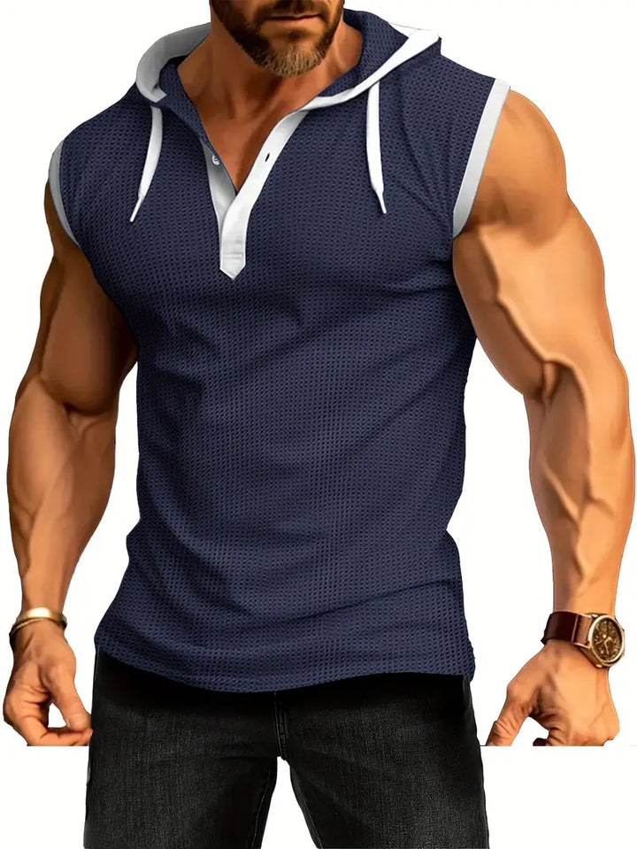 James | Men's Sleeveless Hooded Muscle Shirt