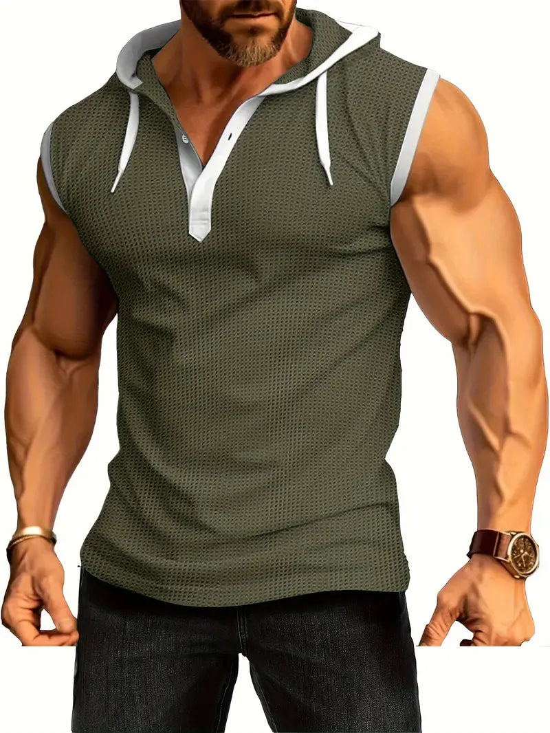 James | Men's Sleeveless Hooded Muscle Shirt