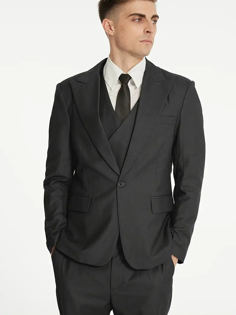 James | Men's Three-Piece Business Blazer, Vest, and Trouser Set