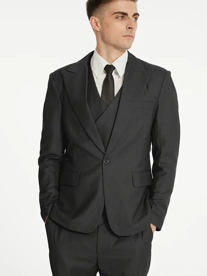 James | Men's Three-Piece Business Blazer, Vest, and Trouser Set