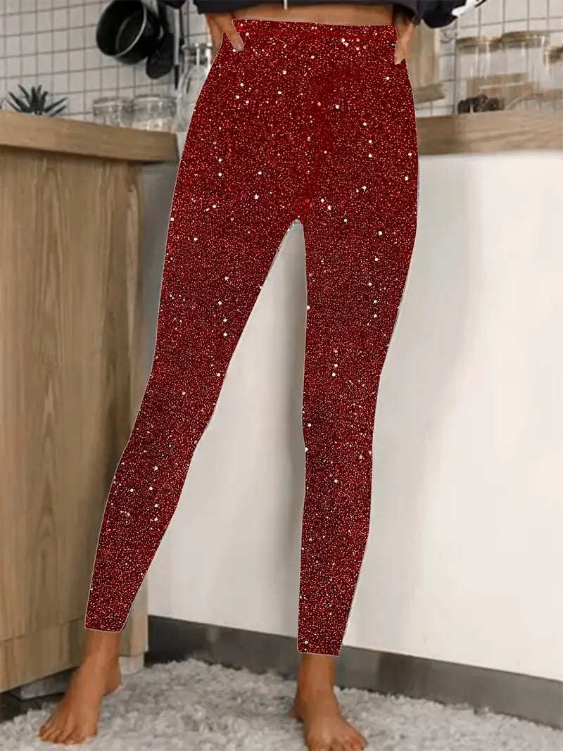 Women's Sequin Trousers | Slim Fit Long Style