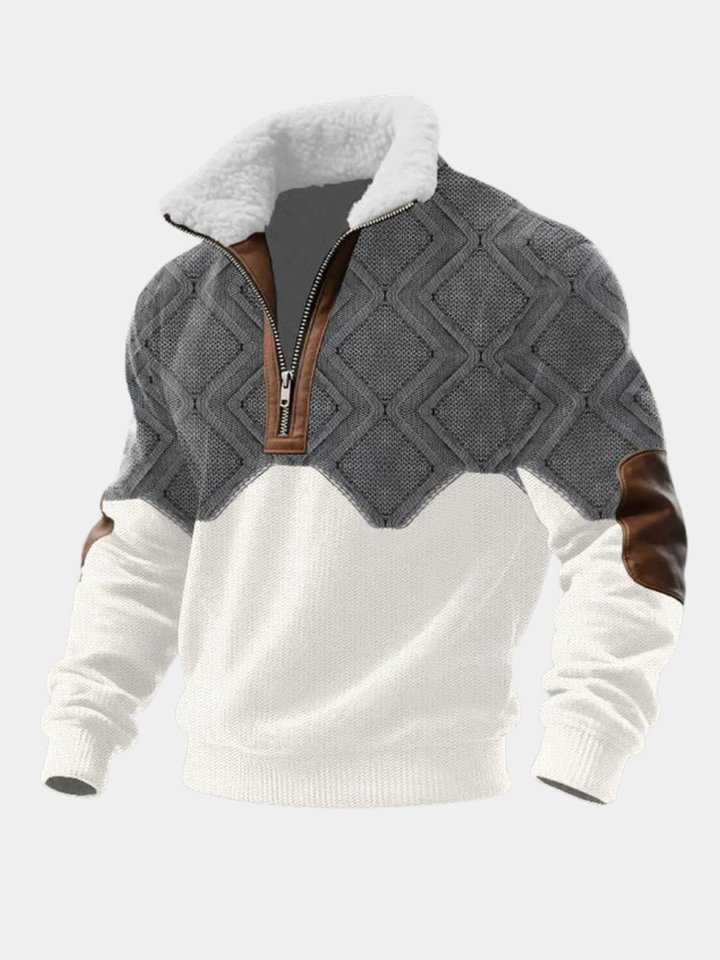Men's Fleece Pullover with High Collar