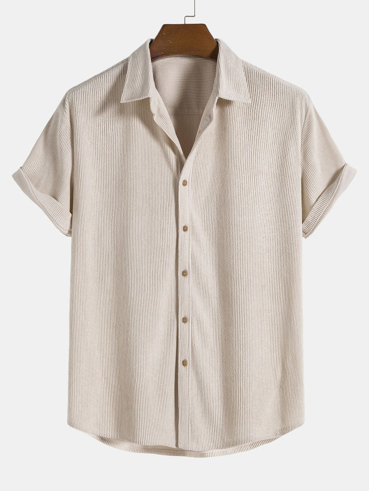 Aiden | Men's Short Sleeve Button-Down Shirt and Drawstring Shorts Set
