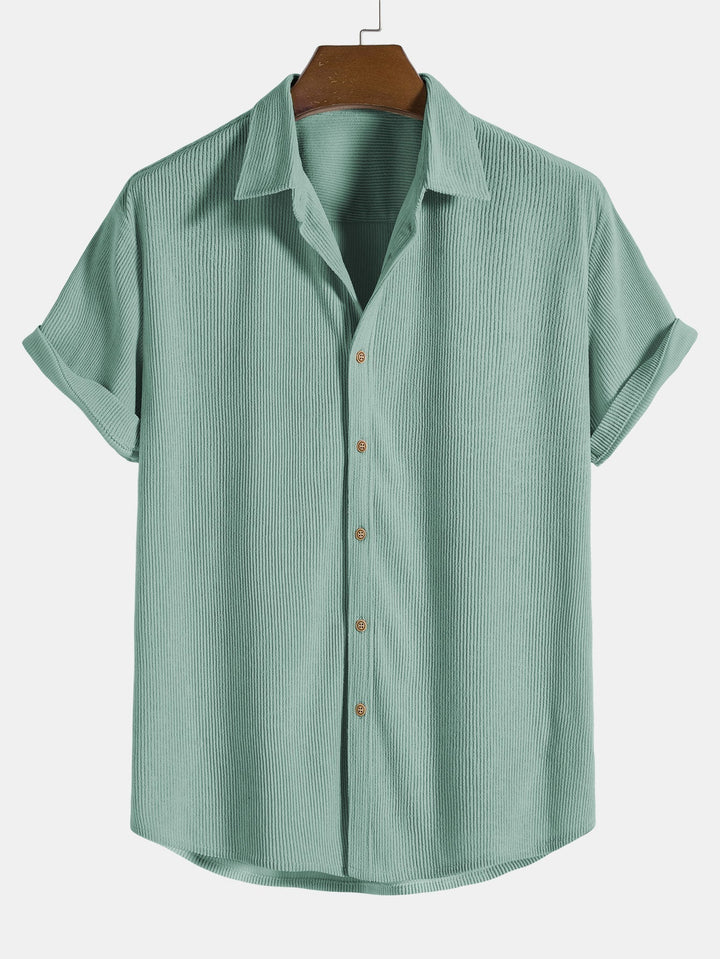 Aiden | Men's Short Sleeve Button-Down Shirt and Drawstring Shorts Set