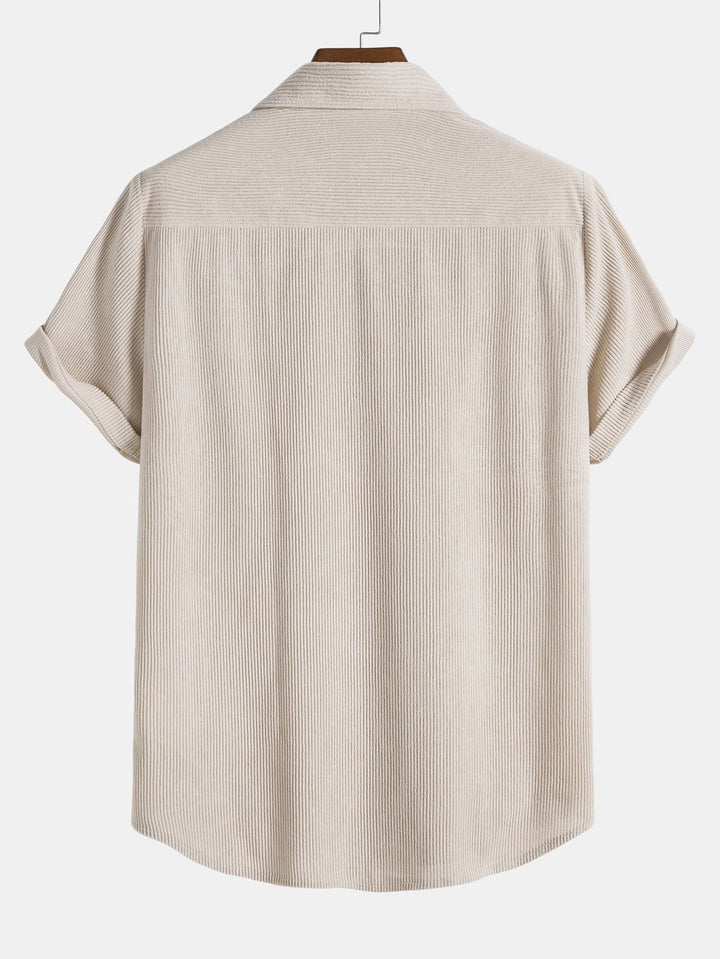 Aiden | Men's Short Sleeve Button-Down Shirt and Drawstring Shorts Set