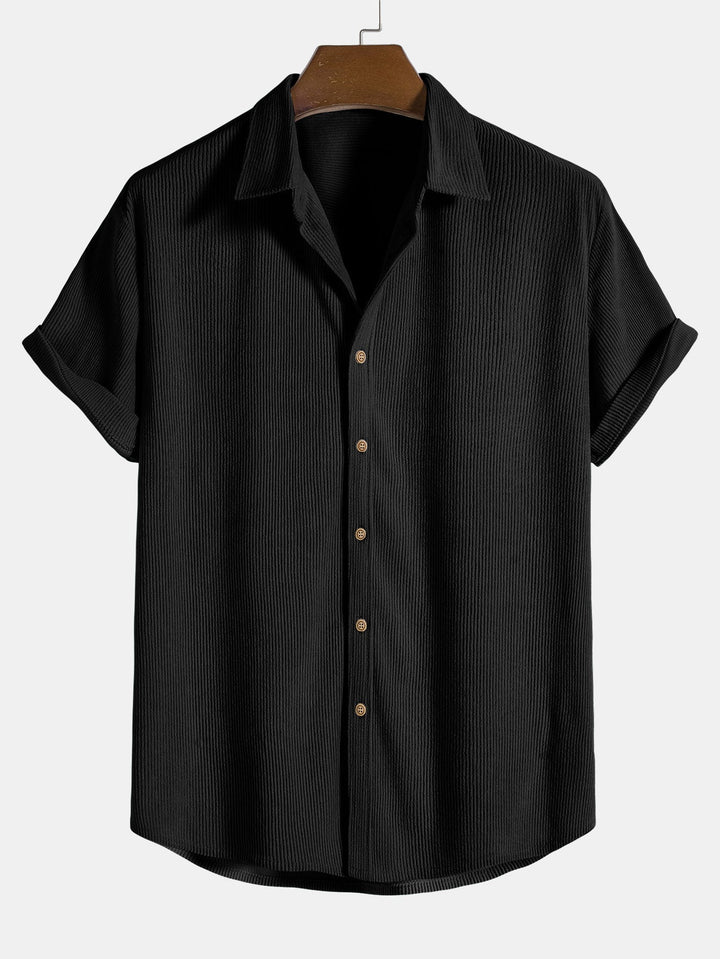 Aiden | Men's Short Sleeve Button-Down Shirt and Drawstring Shorts Set
