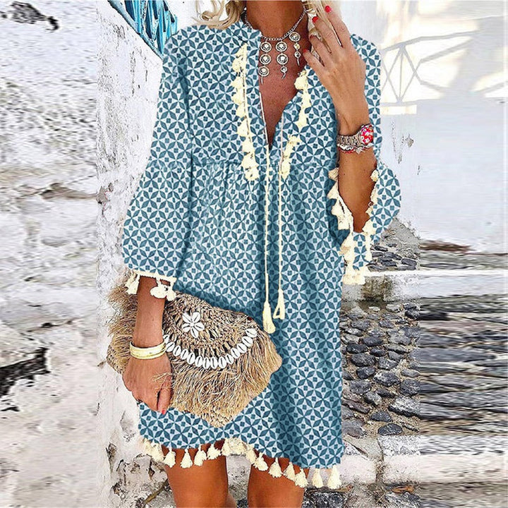 Aimee | Women's Boho V-Neck Mini Dress