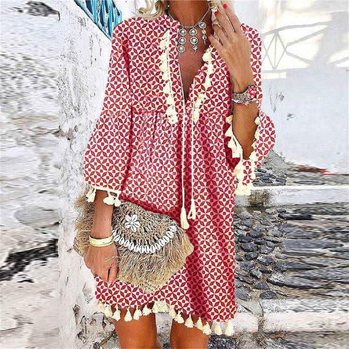 Aimee | Women's Boho V-Neck Mini Dress